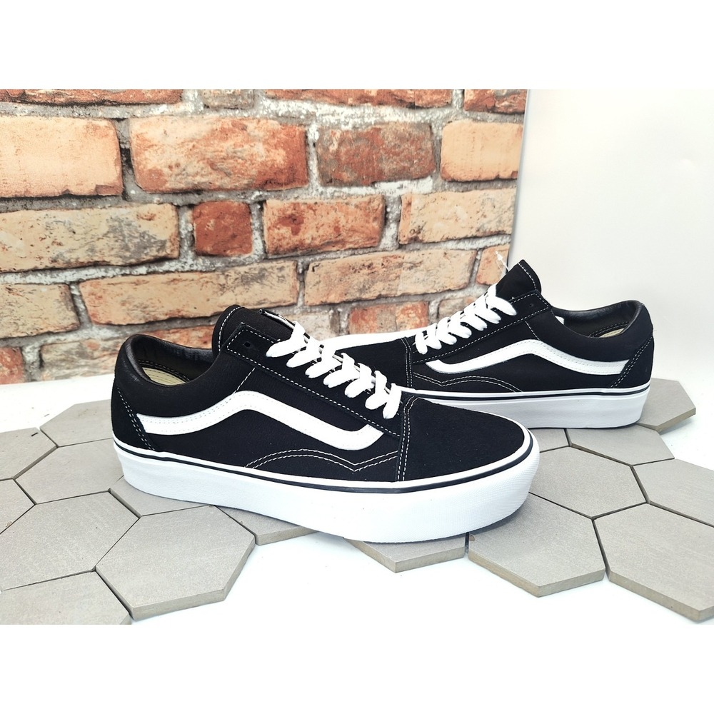 New Vans Old Skool Platform Skate Shoes Black White Men Sz 9 Stack Lift 2021